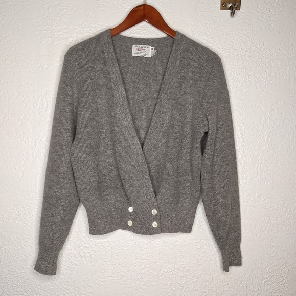 Vintage Lambswool & Angora Cardigan Grey, Robert Scott for The Talbots - Picture 2 of 9